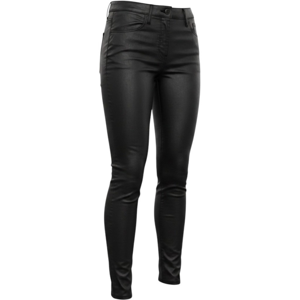 Universal Thread Coated Skinny Jeans Womens 0/25R Black Faux Leather Look Waxed